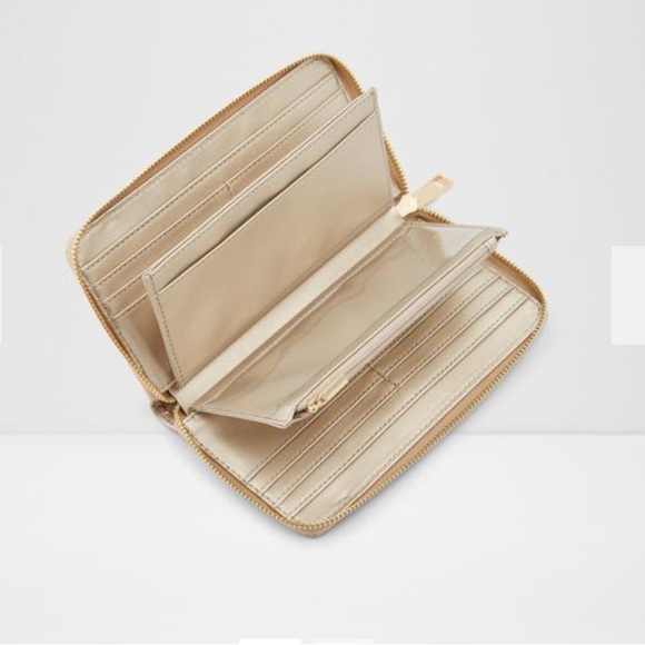 Aldo Textured Tan Wallet with Gold Finish - Picture 2 of 4